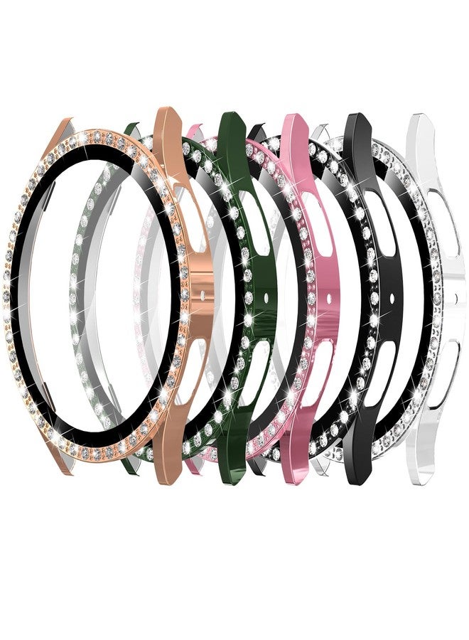 Simpeak 5-Pack Bling Screen Protector Case Compatible with Samsung Galaxy Watch 7 40mm 2024, Full Protection PC Bumper Case Cover Compatible with Galaxy Watch 7 40mm, Black,Clear,Rose Gold,Green,Gold - Image 1