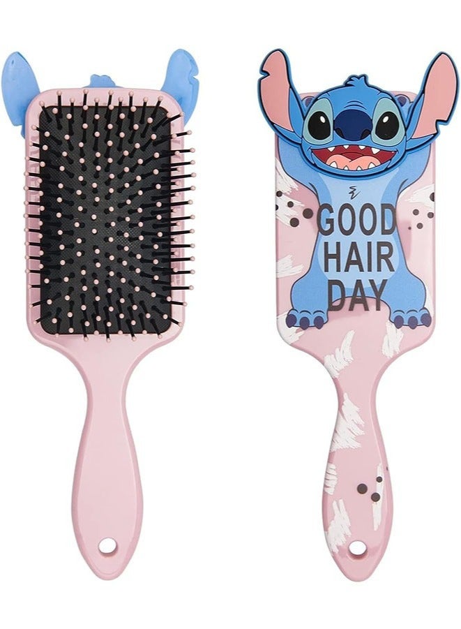 فرشاة شعر ستيتش للنساء والفتيات - تصميم كرتوني لطيف، شعيرات ناعمة، مقبض سهل الإمساك - هدية مثالية لملحقات الشعر لعشاق ديزني - Image 1