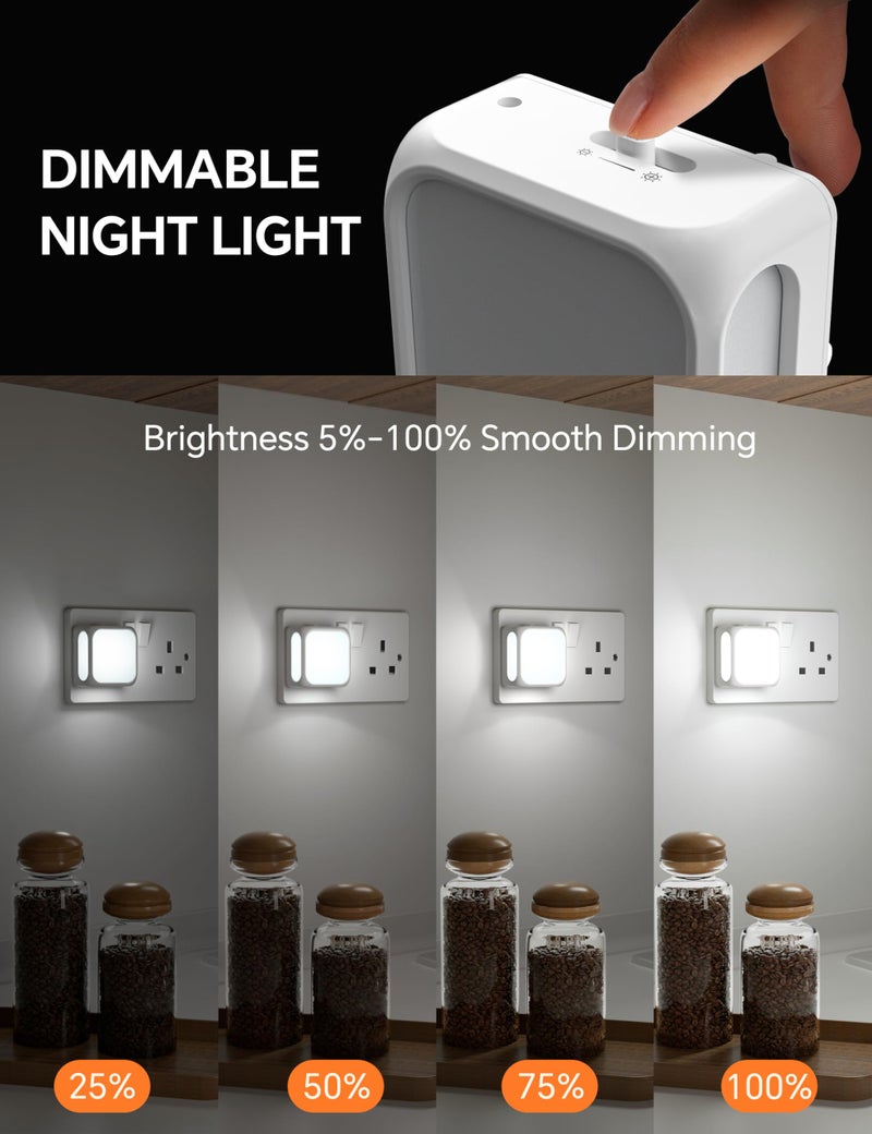 PURSNIC Night Light Plug in Wall، من الغسق إلى الفجر، 6000K أبيض بارد، 2 حزمة - Image 3