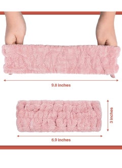 Chuangdi 3 Pieces Spa Facial Headband For Makeup And Washing Face Terry Cloth Hairband Yoga Sports Shower Facial Elastic Head Band Wrap For Women(Pink, Milky-White, Dark Grey)  - Image 2