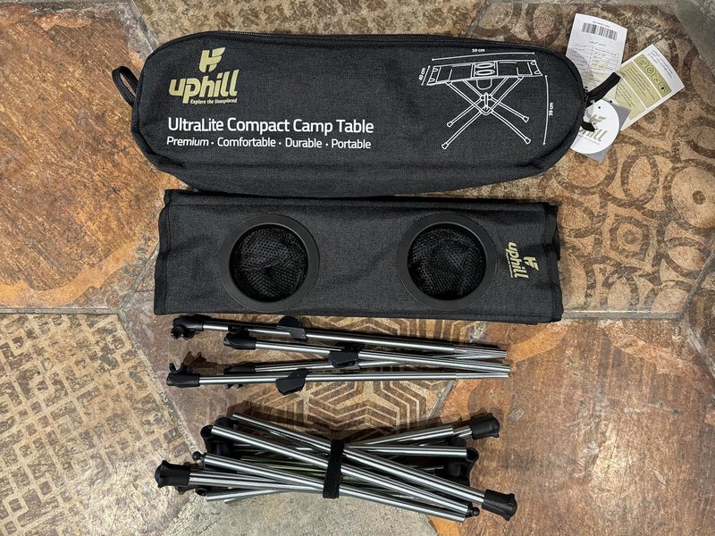 UPHILL Ultralight Compact Camp Table, Portable Folding Design, Black, with Carry Bag - Image 2