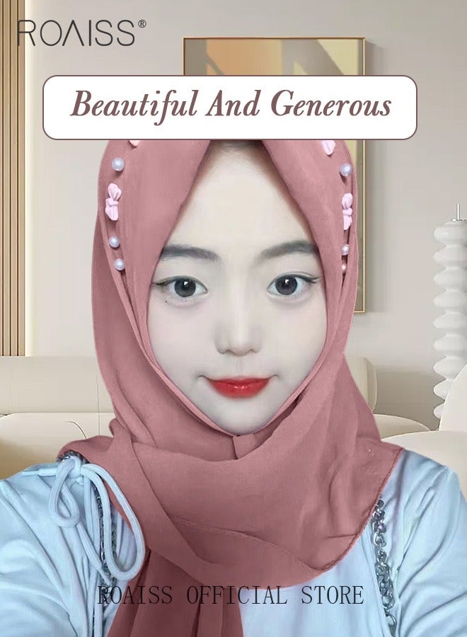 رويس وشاح واقي من الشمس مطرز بفيونكة شيفون متعدد الاستخدامات - Image 2