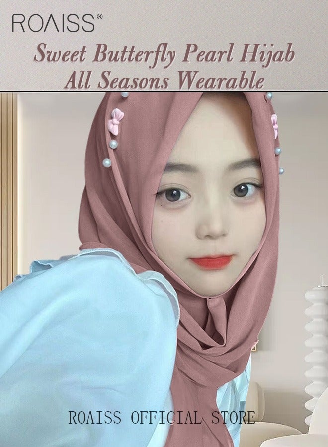 رويس وشاح واقي من الشمس مطرز بفيونكة شيفون متعدد الاستخدامات - Image 1