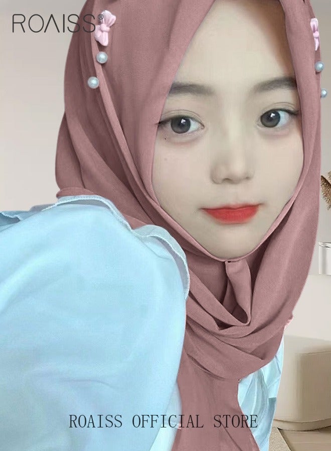 رويس وشاح واقي من الشمس مطرز بفيونكة شيفون متعدد الاستخدامات - Image 3