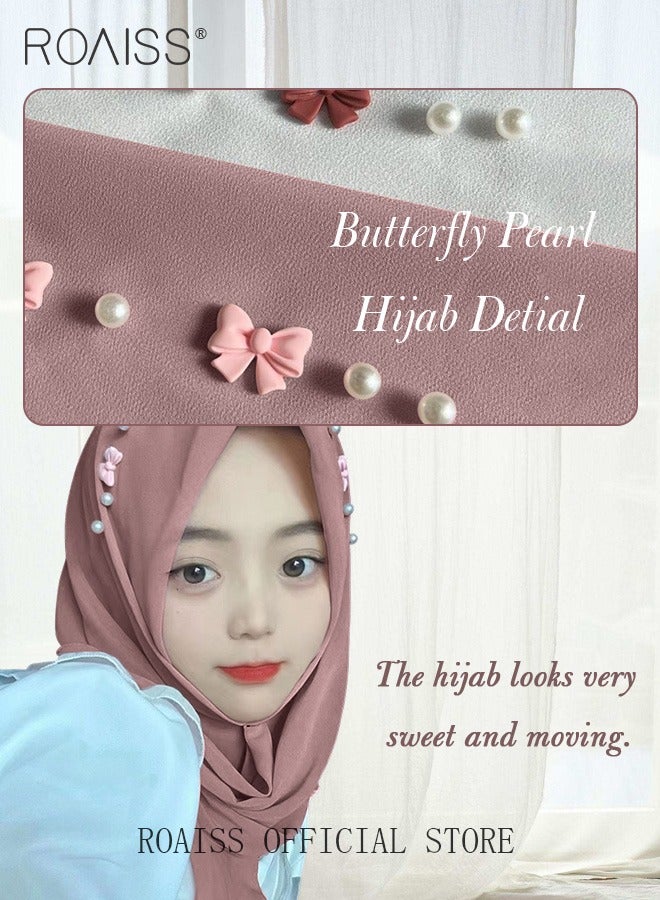 رويس وشاح واقي من الشمس مطرز بفيونكة شيفون متعدد الاستخدامات - Image 5