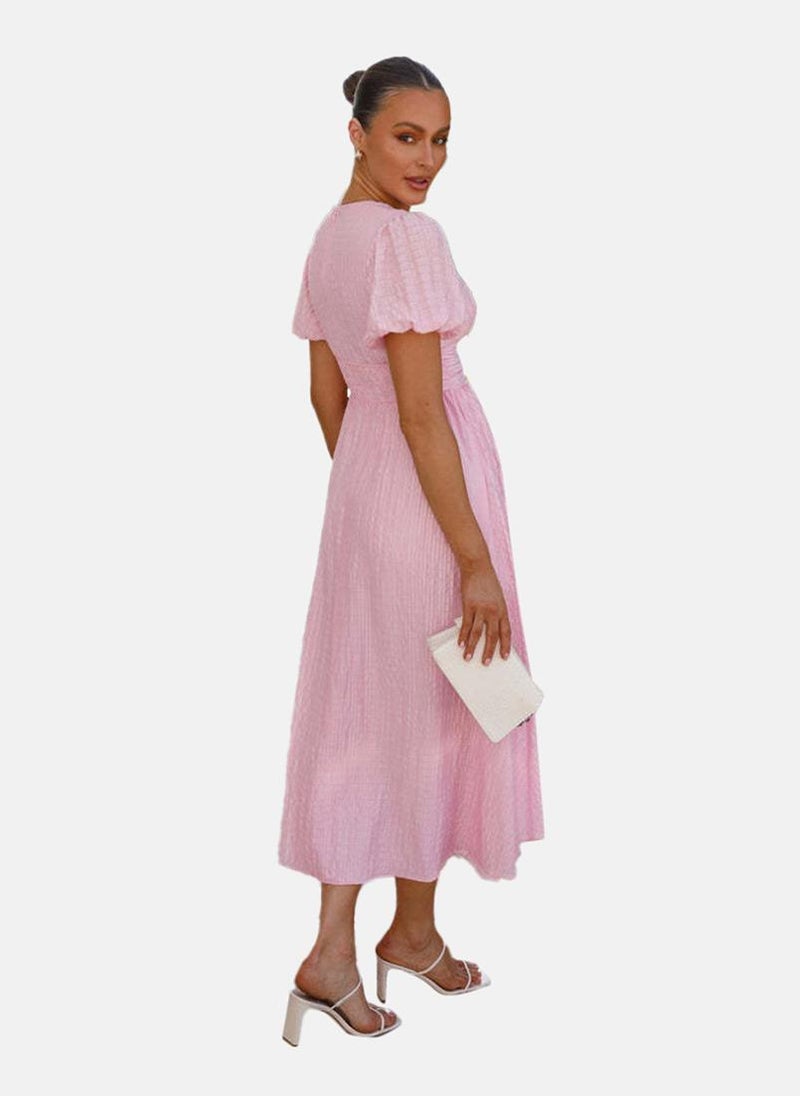 YUNIQEE Pink Button-Front Dress  - Image 3