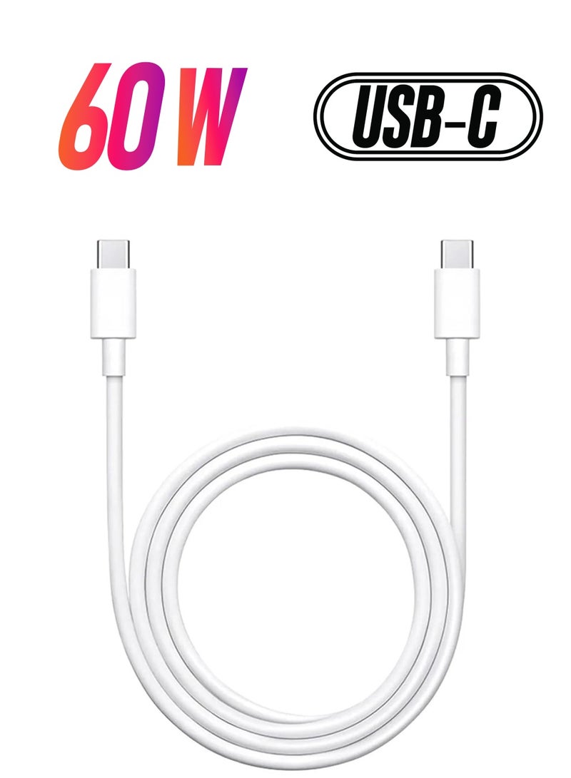 Femca Charging Cable 60W Fast Charging Cable USB C to USB C Cord for Apple iPhone 16/15/Plus/Pro/Pro Max 1m White - Image 1