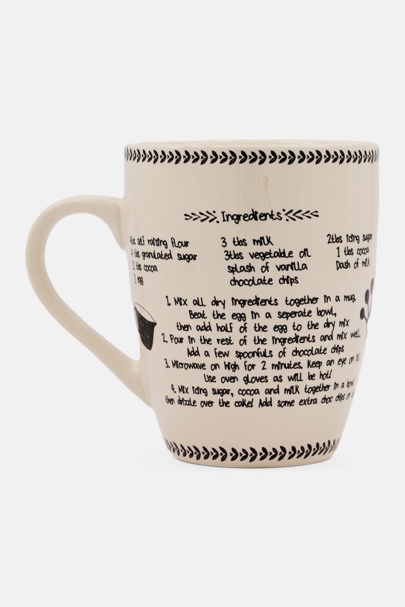 KitchenCraft Bake Stir It Up Cake Mug, Ceramic 400ml, Off White  - Image 2