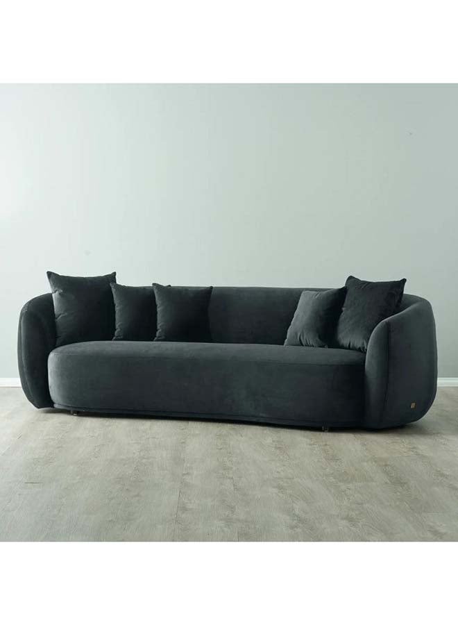 Al Home Alhome black velvet 3 Seater Sofa - 110111548 300x85 cm