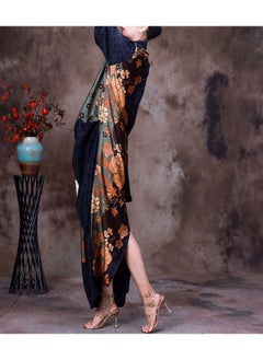 Madam Uniq New Fashionable Cross-Front Silk Dress - Slim Fit Color Block Long Dress for a Youthful Charm  - Image 3
