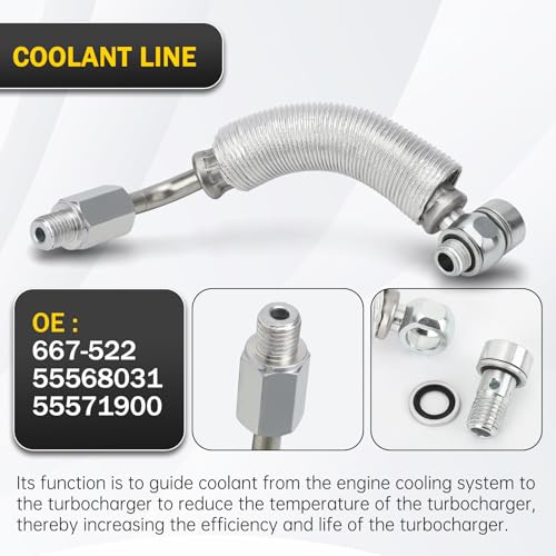 C-Tzu Turbo Oil Return Drain and Oil Feed Pipe Fits for 20132018 Buick Encore 20112020 Chevy Cruze Sonic Trax Turbocharger Line Repair Replaces 55587854 55592600 55568031 55567067 - Image 3
