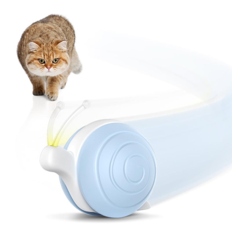 Cheerble Interactive Cat Toy for Indoor Cats Wicked Snail 2024 Upgraded Kitten Toys Automatic Cat Toys with LED Lights DC Rechargeable Moving Toy Smart Sensing Electric Catnip Toy White - Image 2