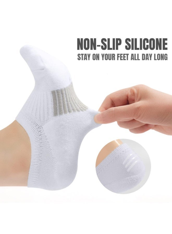 HZYH 6 Pairs No Show Socks, Womens Cushioned Low Cut Invisible Footies for Running Athletic Gym Ankle Socks,M - Image 5