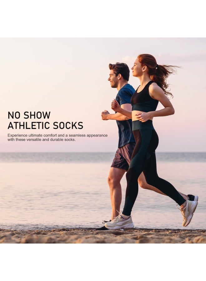 HZYH 6 Pairs No Show Socks, Womens Cushioned Low Cut Invisible Footies for Running Athletic Gym Ankle Socks,M - Image 2