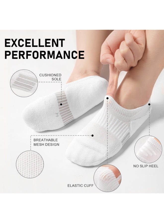 HZYH 6 Pairs No Show Socks, Womens Cushioned Low Cut Invisible Footies for Running Athletic Gym Ankle Socks,M - Image 3