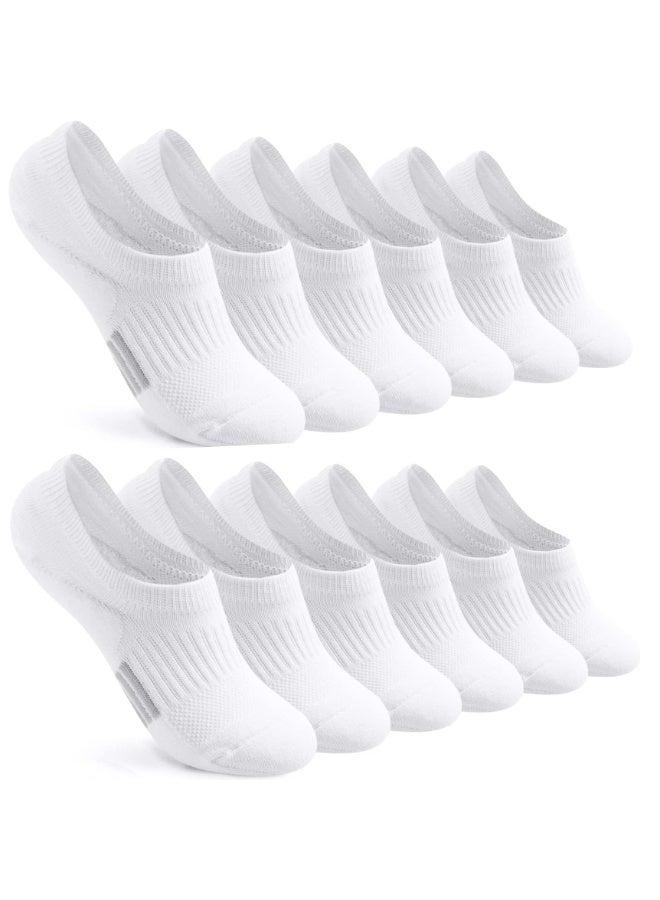 HZYH 6 Pairs No Show Socks, Womens Cushioned Low Cut Invisible Footies for Running Athletic Gym Ankle Socks,M - Image 1