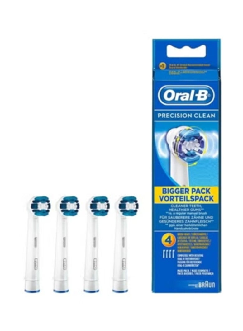 Oral-B 4-Piece Precision Clean Replacement Toothbrush Head White/Blue - Image 1