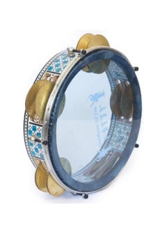 Colorful Wooden Riq Tambourine with 22 cm Plastic Drum Head & Metal Jingles  - Image 1
