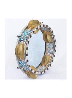 Colorful Wooden Riq Tambourine with 22 cm Plastic Drum Head & Metal Jingles  - Image 2