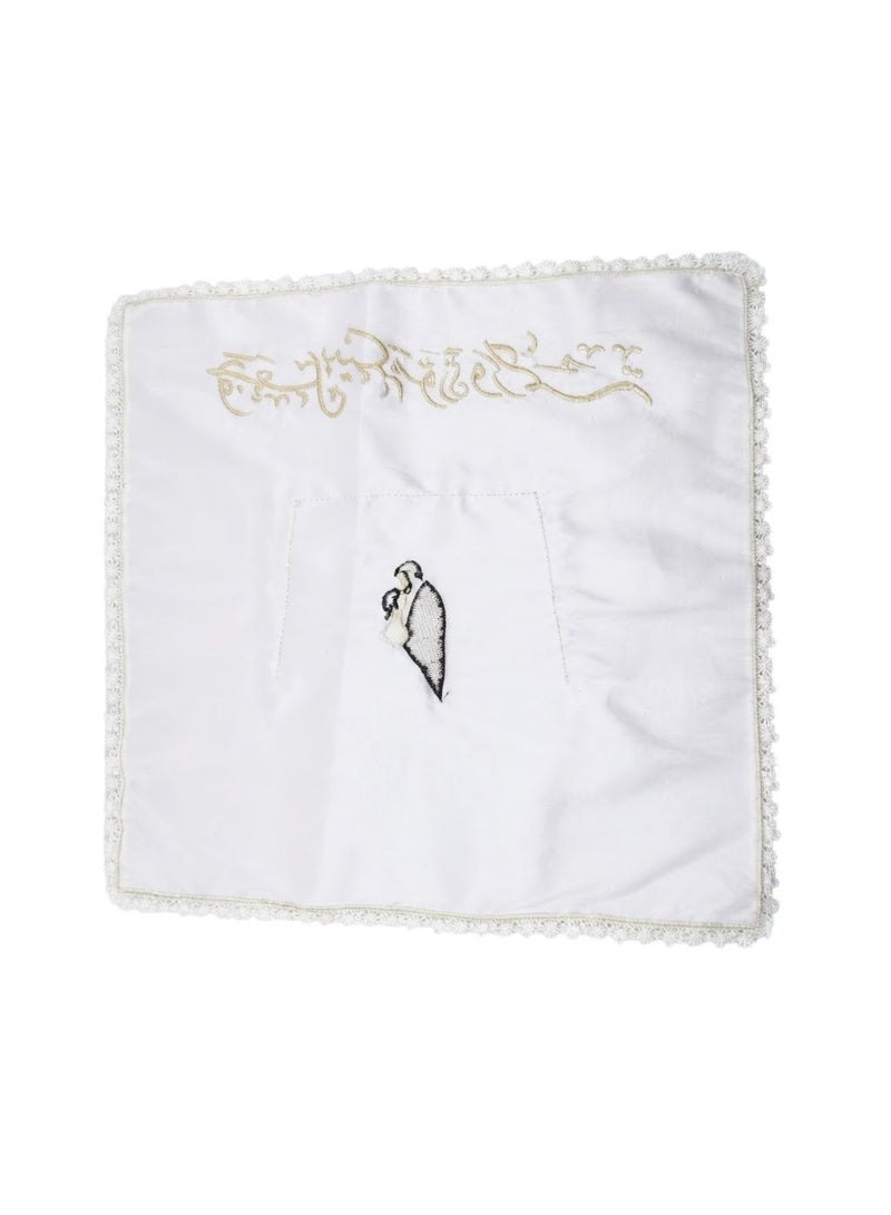 Hand-embroidered marriage contract signing handkerchief with a distinctive design - Image 2