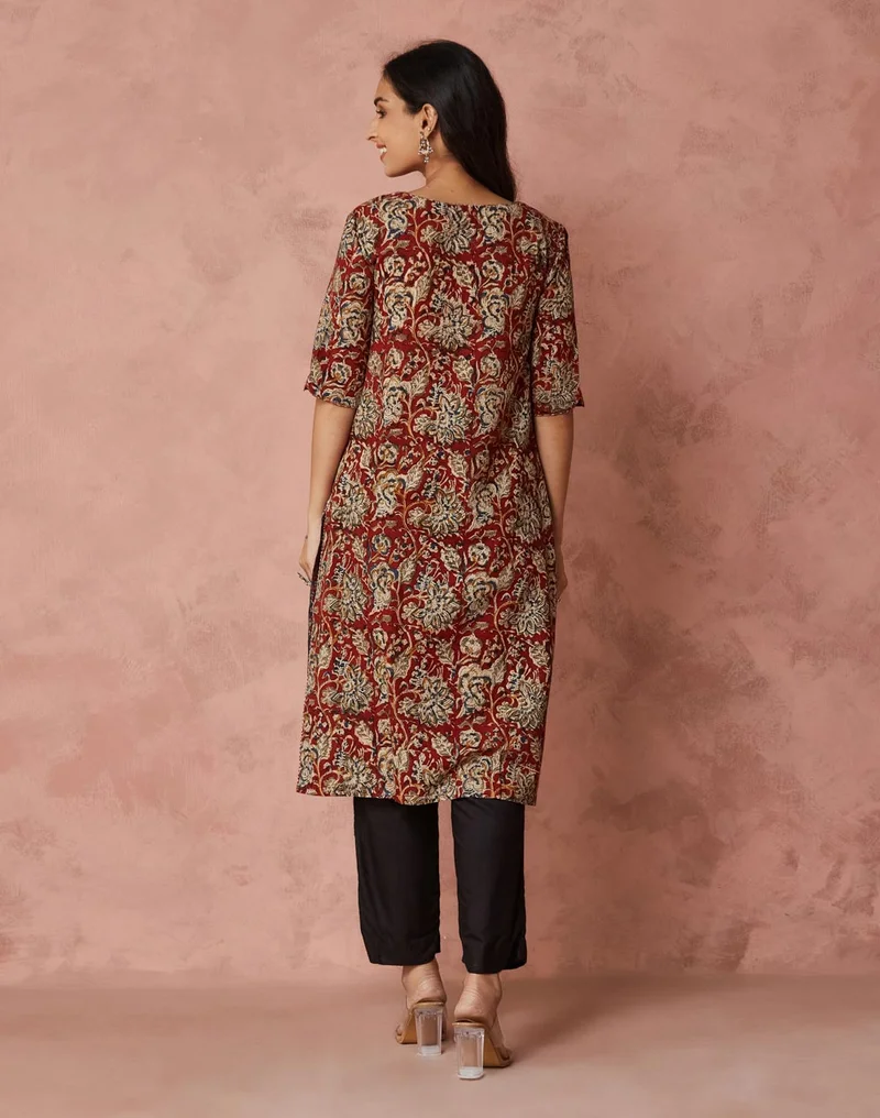 Fabindia Printed Knee Length Kurta