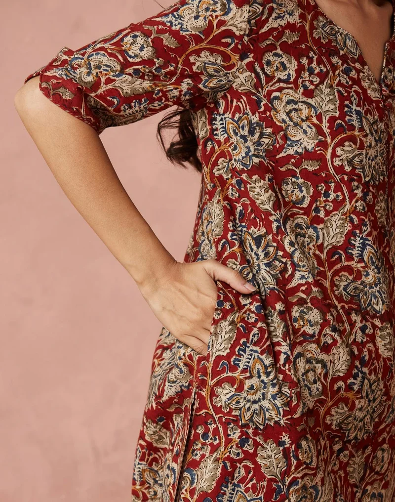 Fabindia Printed Knee Length Kurta