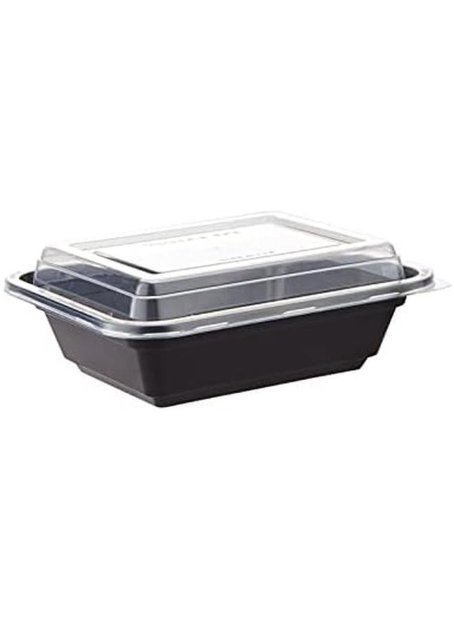 Hotpack Microwaveable Rectangular Black Base Meal Prep Container With Clear Lid Lunch Boxes 12 Oz 5 Pieces ' 5 Units - Image 4