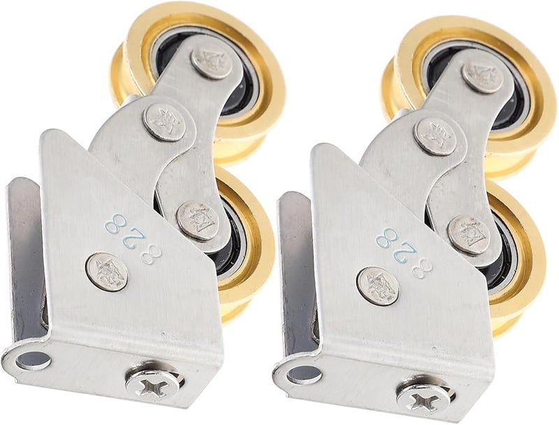 Multi Color Sliding Door Roller Wheels 2pcs Aluminum Alloy Track for Cabinets Windows Wardrobes Replacement Smooth Operation - Image 1