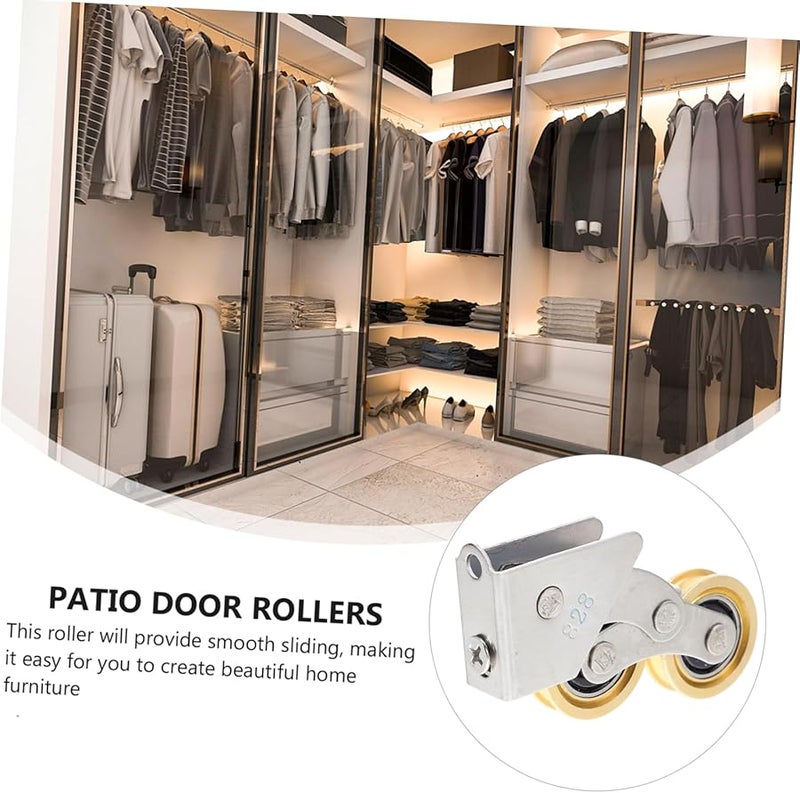 Multi Color Sliding Door Roller Wheels 2pcs Aluminum Alloy Track for Cabinets Windows Wardrobes Replacement Smooth Operation - Image 3