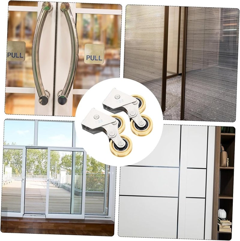 Multi Color Sliding Door Roller Wheels 2pcs Aluminum Alloy Track for Cabinets Windows Wardrobes Replacement Smooth Operation - Image 5