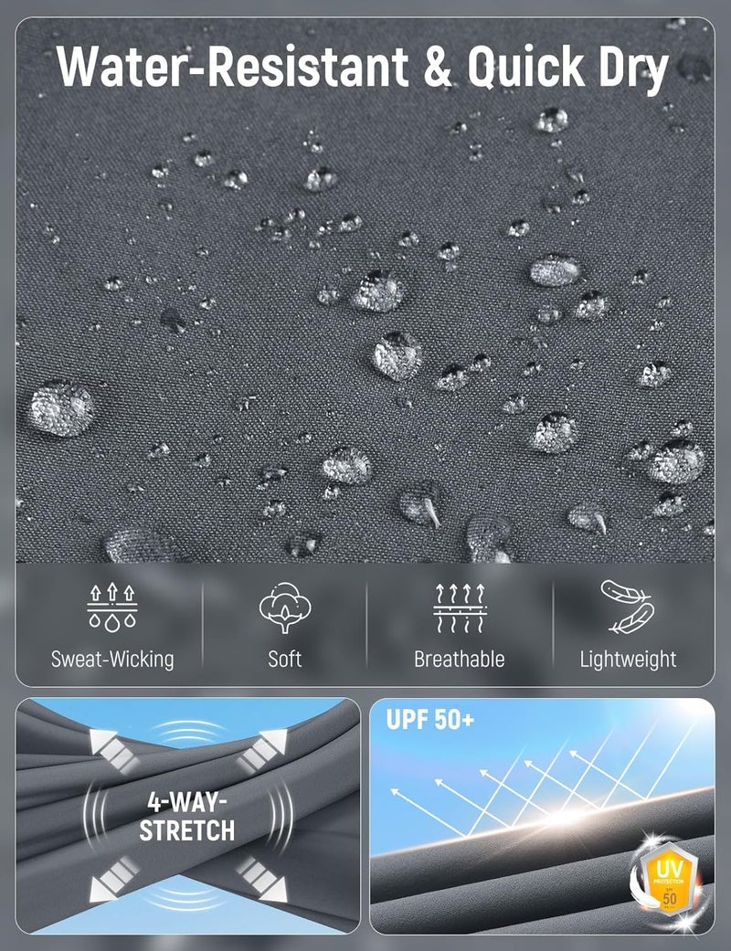 BALEAF Women's Petite Hiking Pants Lightweight Quick Dry Water Resistant Cargo Pants 27'' Inseam Dark Gray Size L - Image 5