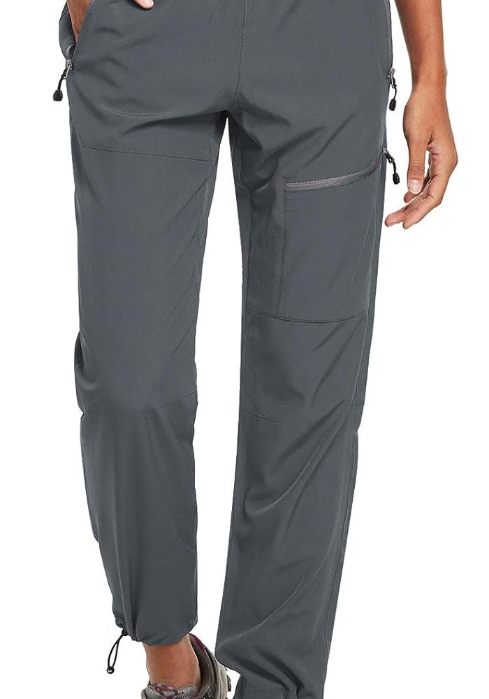BALEAF Women's Petite Hiking Pants Lightweight Quick Dry Water Resistant Cargo Pants 27'' Inseam Dark Gray Size L - Image 1