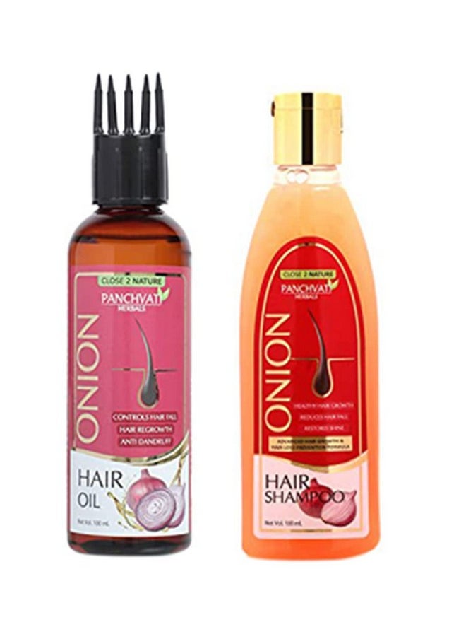 Panchvati Herbals 100Ml Onion Oil And 100Ml Onion Shampoo - Miraculous Formula For Hair Fall, Help For Scalp And Roots & Helping New Growth And Reducing Hair Fall - Combo-Pack  - Image 1