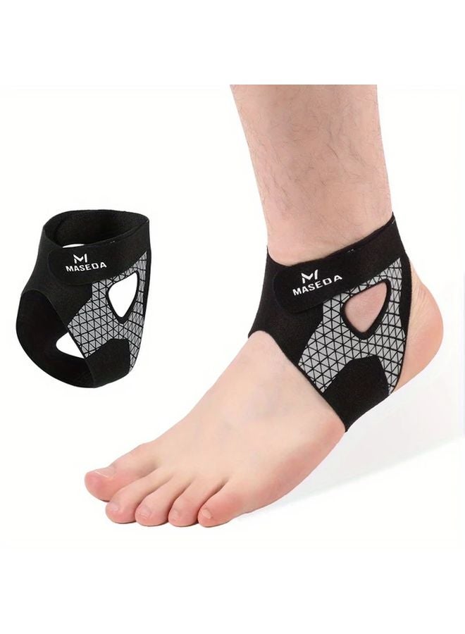 Black One Piece M Size Ultra Thin Sports Ankle Guard Support Adjustable Two Way Strap - Image 2
