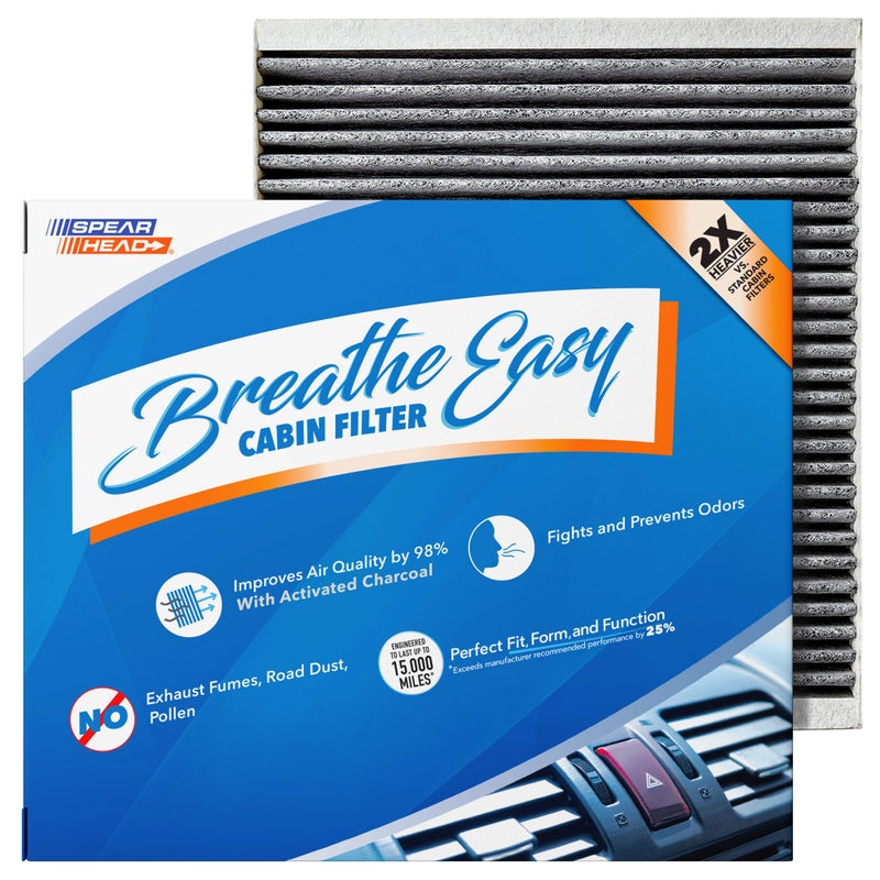 Spearhead Odor Defense Breathe Easy AC & Heater Cabin Filter | Fits Select 2013-2025 Acura, Honda, Buick, Cadillac, Chevrolet, GMC Like OEM | Up to 25% Longer Lasting w/Activated Carbon (BE-966) - Image 1