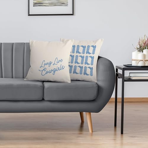 okaxscm Long Live Cowgirls Western Pillow Covers 18x18 Set of 2, Coastal Cowgirl Room Decor, Cowgirl Bedroom Decor, Western Room Decor for Teen Girls, Cowgirl Stuff, Western Gifts for Women - Image 4