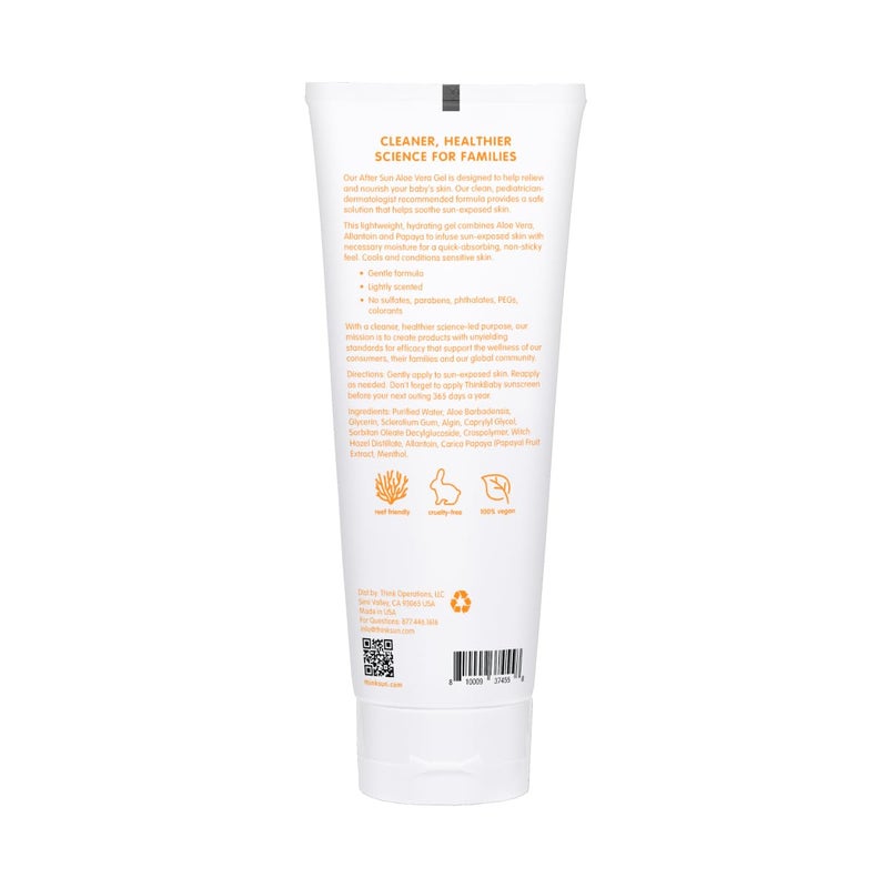 Thinkbaby Aloe Vera Gel After Sun Relief Lotion, 8 Fl Oz – EWG Verified Natural After Sun Skincare for Face & Body - Hydrating, Soothing & Moisturizing Sunburn Solution for Babies & Toddlers - Image 2