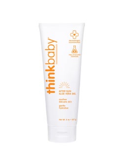 Think THINK Thinkbaby Aloe Vera Gel, After Sun Relief, 8 Fl Oz, EWG Verified Natural After Sun Skincare for Face & Body - Hydrating, Soothing & Moisturizing Sunburn Solution for Babies & Toddlers  - Image 1