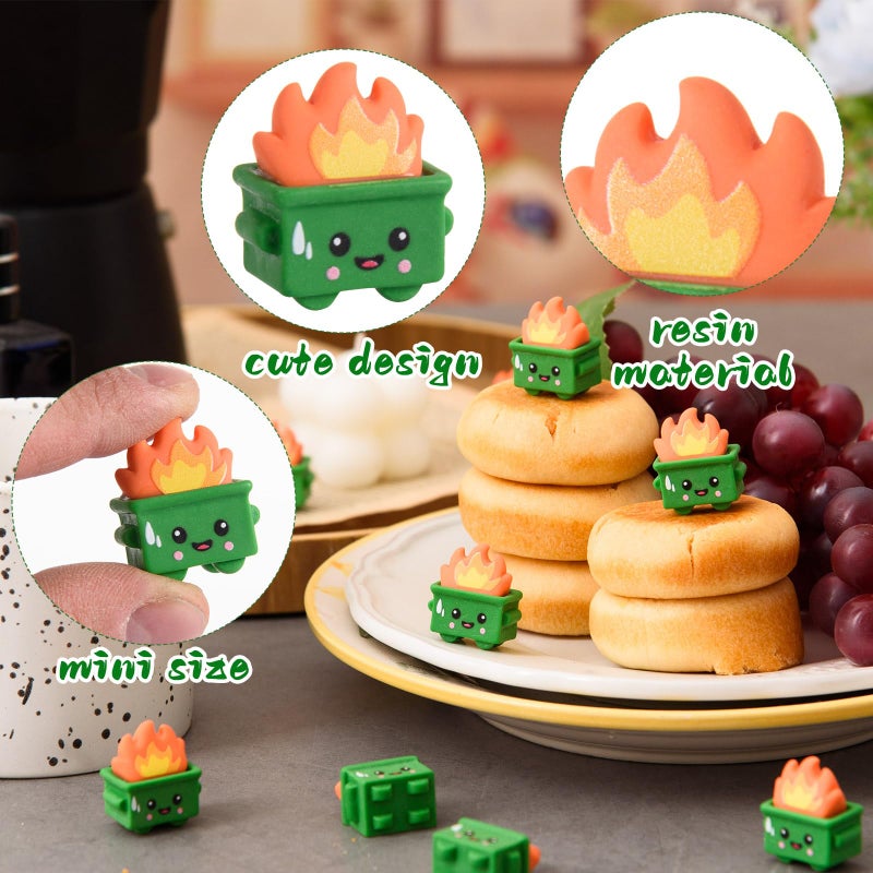 Festanlee 60 Pcs Mini Dumpster Trash Shape with Fire Figurines Tiny Resin Dumpster Fire Figures Positive Desk Decorations Encouragement Motivational Gifts for Teacher Coworker Staff (60, Multicolor) - Image 4
