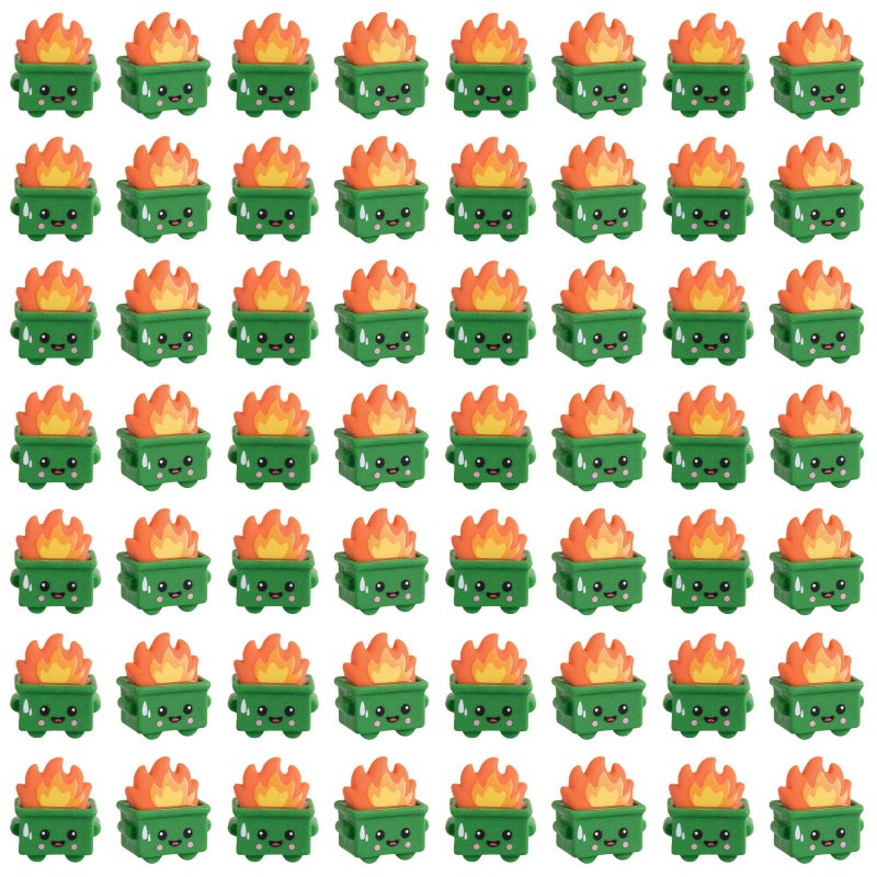 Festanlee 60 Pcs Mini Dumpster Trash Shape with Fire Figurines Tiny Resin Dumpster Fire Figures Positive Desk Decorations Encouragement Motivational Gifts for Teacher Coworker Staff (60, Multicolor) - Image 1