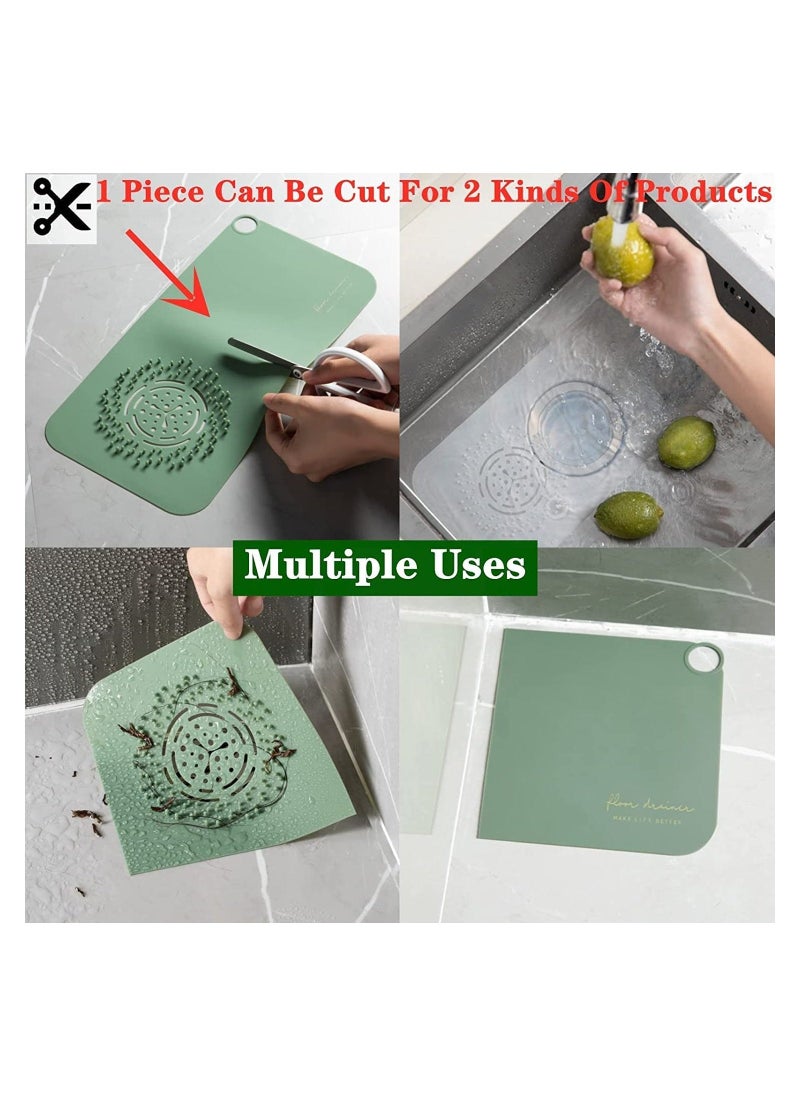 Shower Drain Cover-Tub Stopper Floor Drain Anti-Odor Mat,Hair Catcher Durable Silicone Hair Stopper Shower Drain Covers Floor Drain Mat, Drain Plugs,For Kitchen, Bathroom And Laundry Etc-WHITE - Image 3