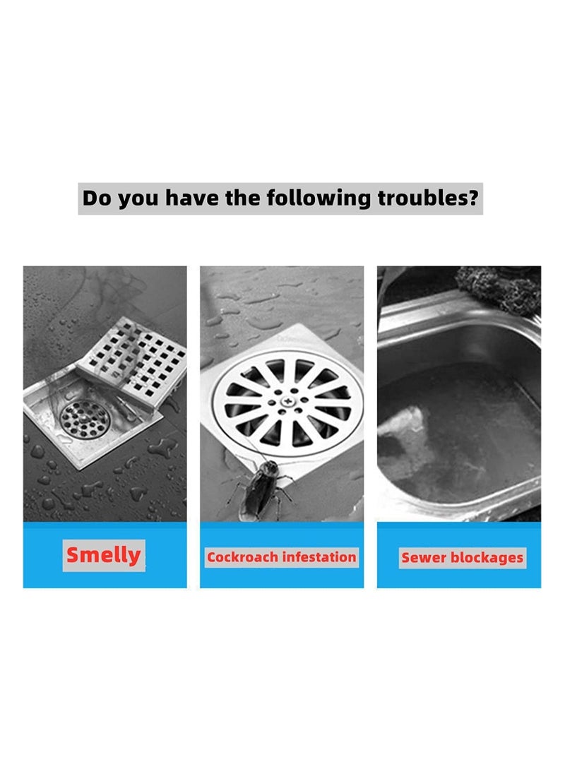 Shower Drain Cover-Tub Stopper Floor Drain Anti-Odor Mat,Hair Catcher Durable Silicone Hair Stopper Shower Drain Covers Floor Drain Mat, Drain Plugs,For Kitchen, Bathroom And Laundry Etc-WHITE - Image 2