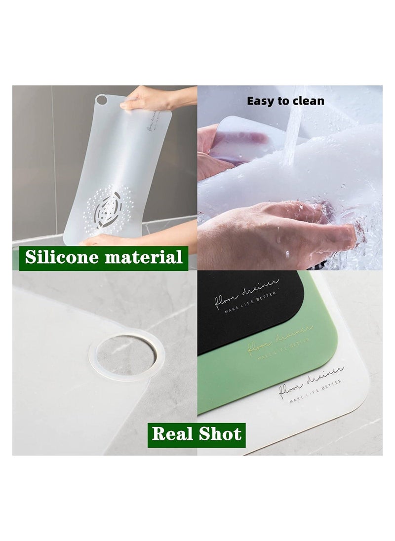 Shower Drain Cover-Tub Stopper Floor Drain Anti-Odor Mat,Hair Catcher Durable Silicone Hair Stopper Shower Drain Covers Floor Drain Mat, Drain Plugs,For Kitchen, Bathroom And Laundry Etc-WHITE - Image 5