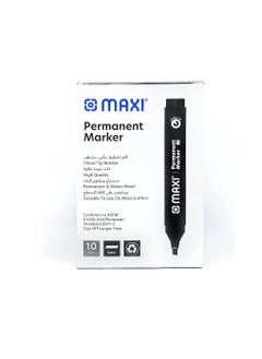 Maxi Maxi Permanent marker with Chisel tip 10pc Black  - Image 1