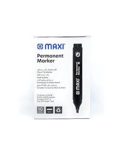 Maxi Maxi Permanent marker with Chisel tip 10pc Black  - Image 1