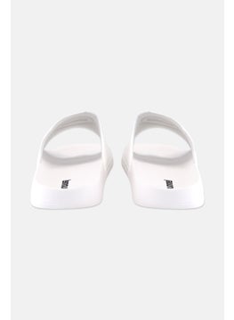 Hummel Men Brand Logo Pool Badge Slides, White  - Image 2