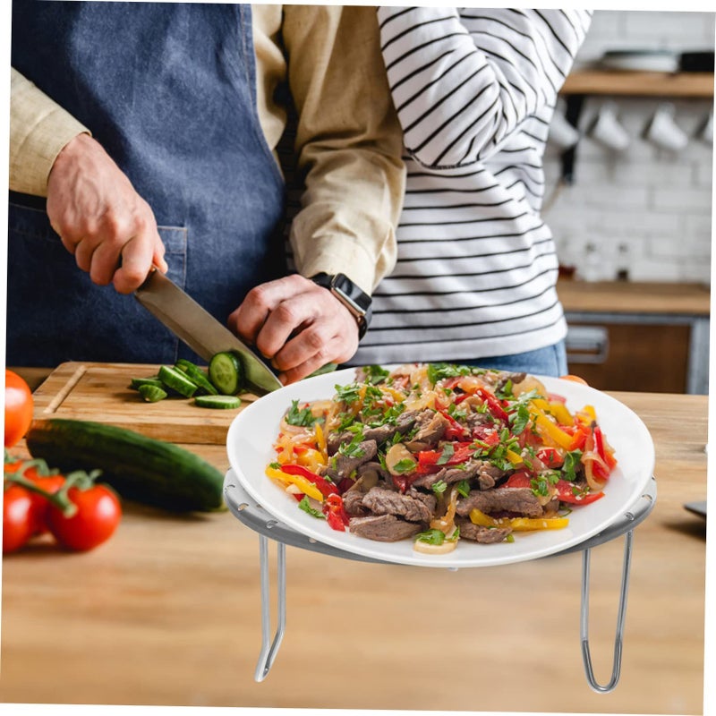 Compact Stainless Steel Steaming Rack 2Pcs Foldable Pot Insert for Eggs In Pressure Cooker Air Fryer - Image 4