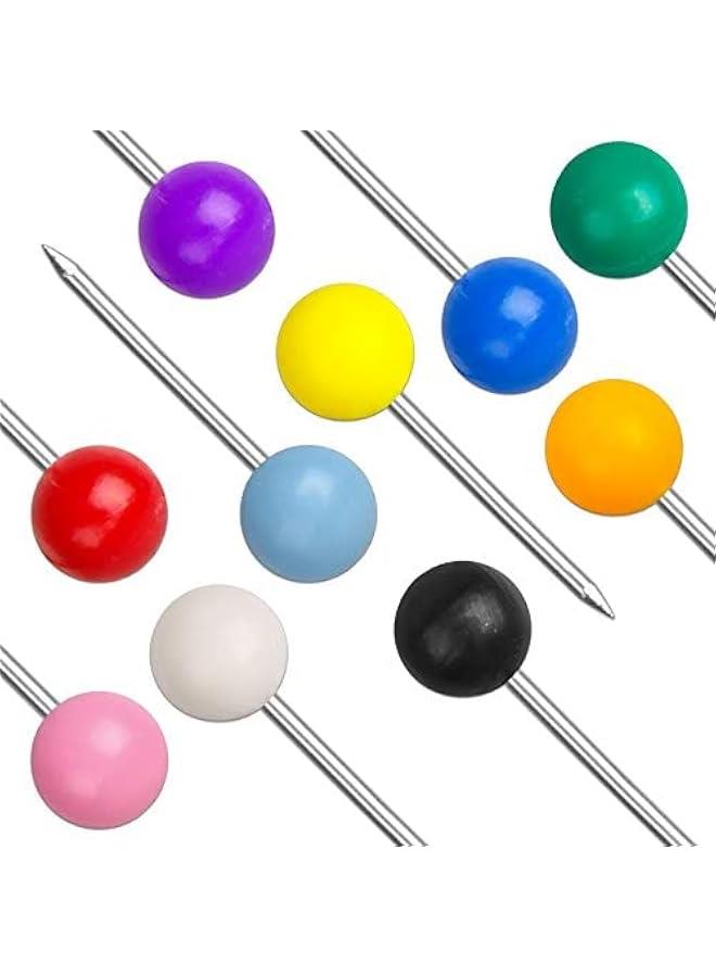 Push Pins 600-count Map Tacks Marking Pins 1/8-Inch Plastic Beads Head, 10 Assorted Colors - Image 3