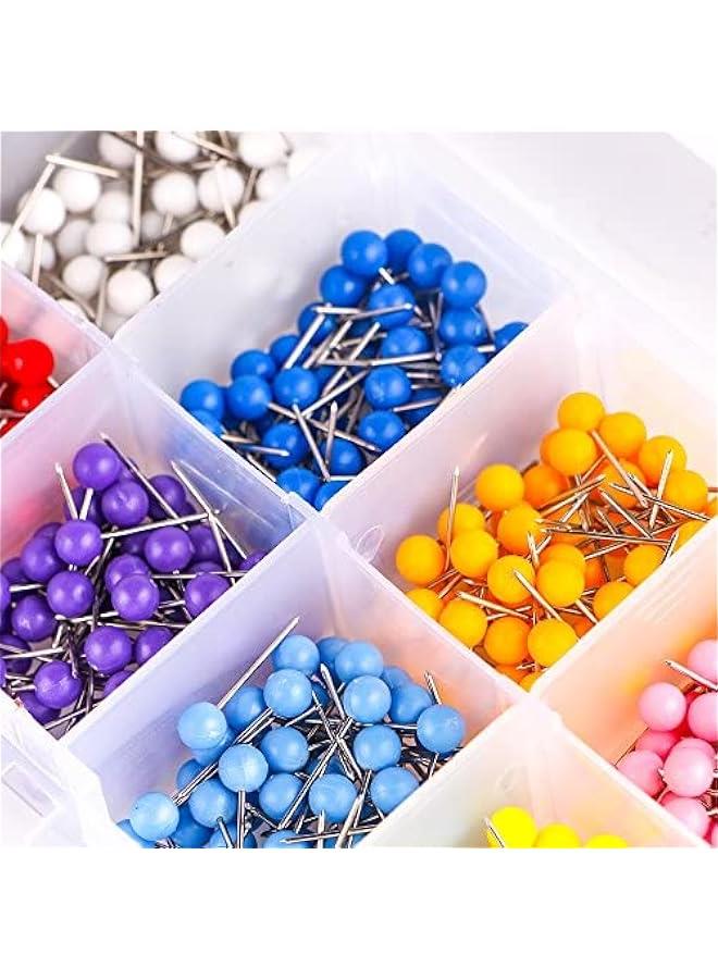Push Pins 600-count Map Tacks Marking Pins 1/8-Inch Plastic Beads Head, 10 Assorted Colors - Image 4