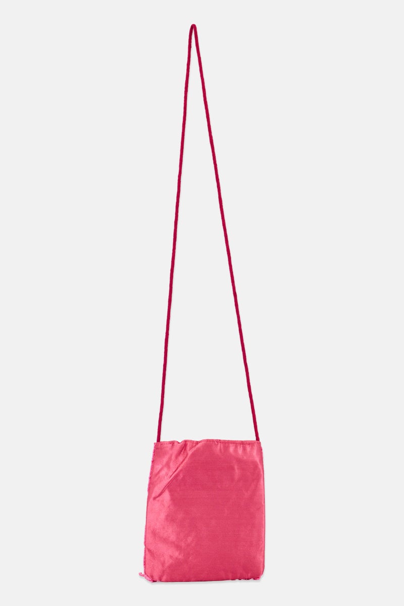 Bershka Women Handmade Phone Bag, Pink - Image 2